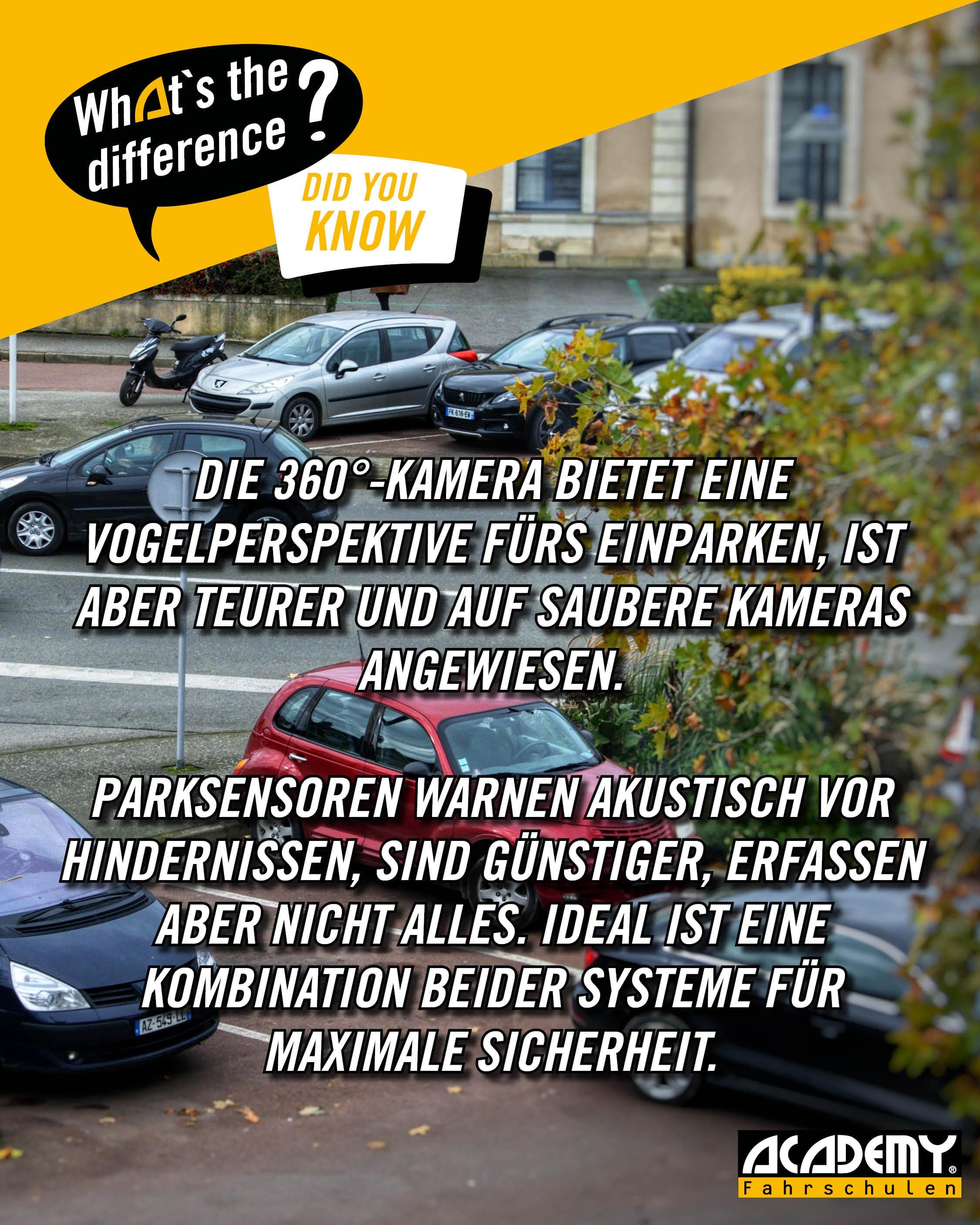 Unterschied zwischen 360° Kamera vs. Parksensoren