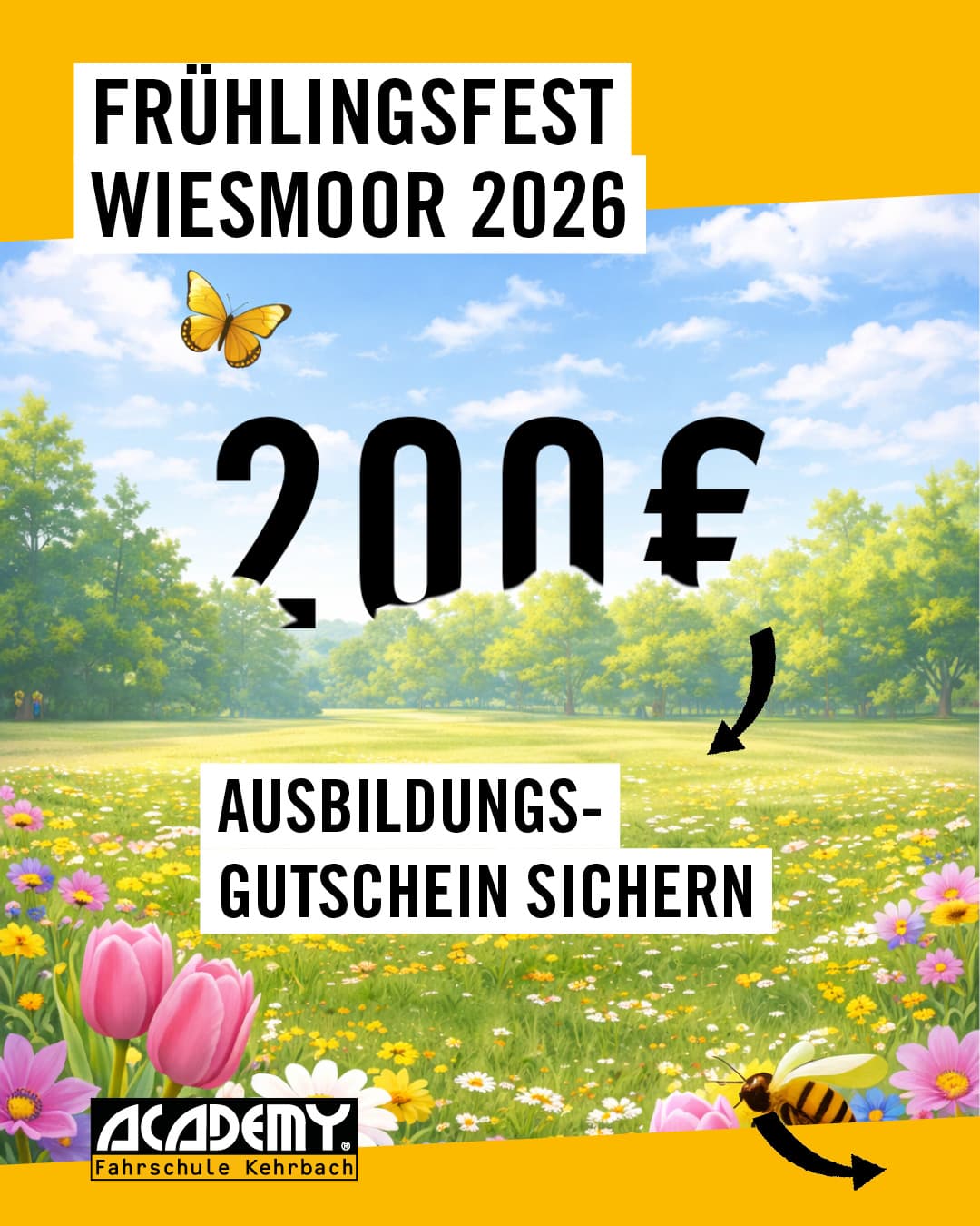 🌷 200 € Ausbildungsgutschein sichern beim Frühlingsfest Wiesmoor 🌷