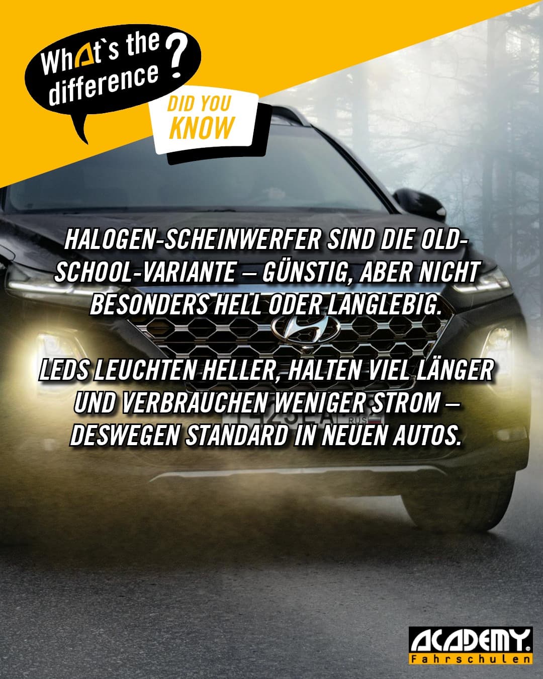 💡 Halogen- vs. LED-Scheinwerfer – Kanntest du den Unterschied?