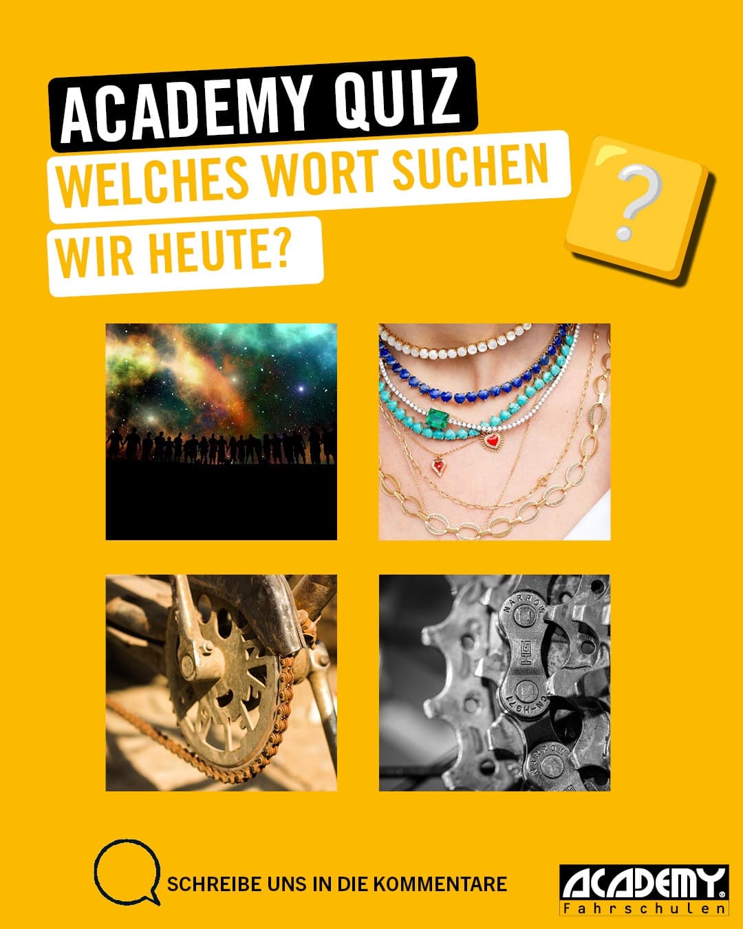 Welches Fahrzeug-Alltag Wort suchen wir heute durch diese 4 Bilder?