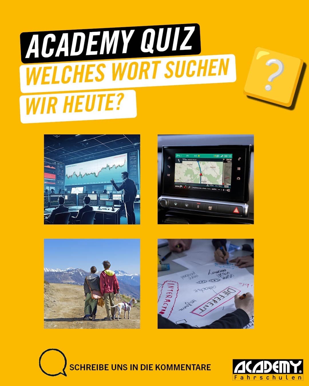 Quiz: Welches Wort wird durch diese 4 Bilder dargestellt?