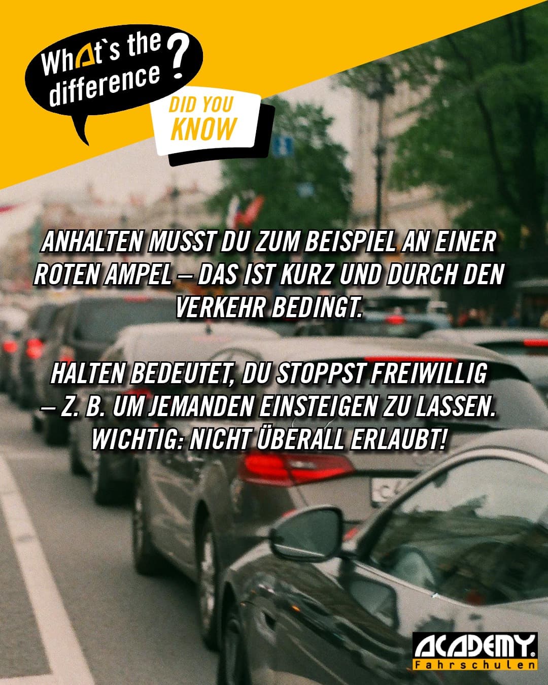 Kennst du den Unterschied zwischen Anhalten und Halten?